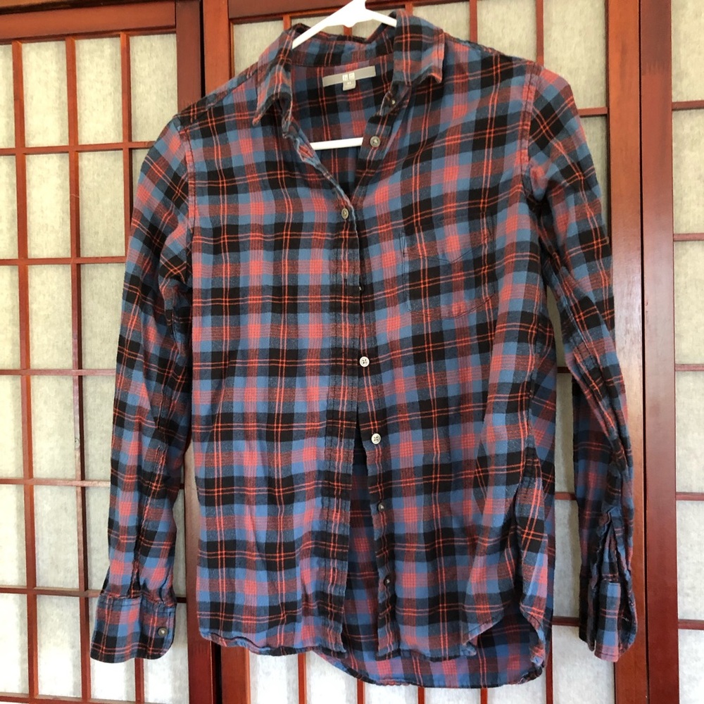 Uniqlo Button-Up Blue and Red Plaid size extra small XS